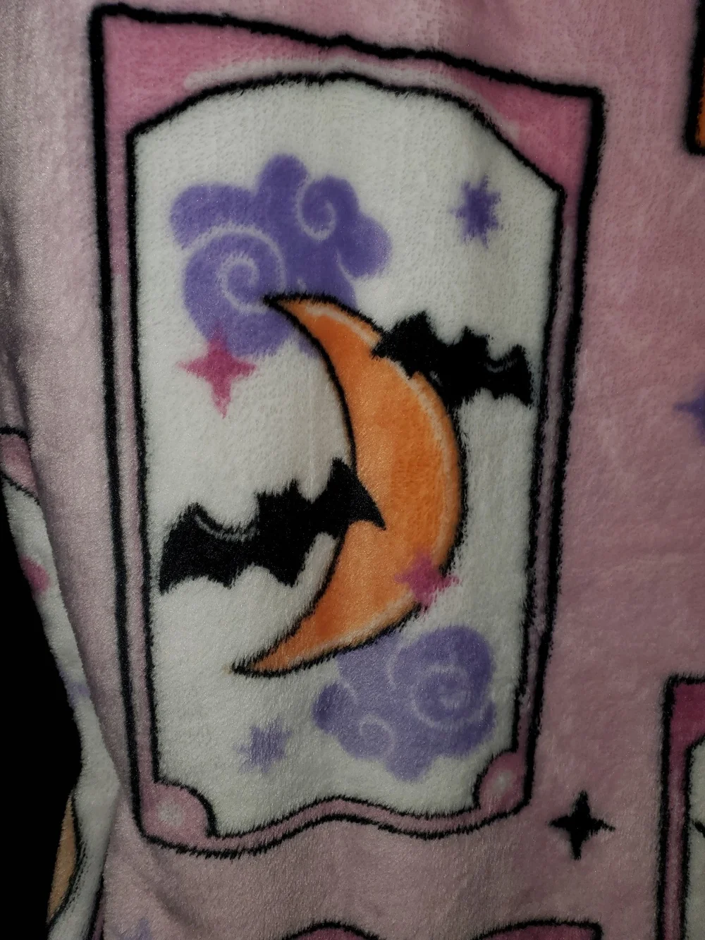 Betsey Johnson Pink Halloween Plush Throw with Purple and Orange Accents